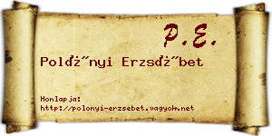 Polónyi Erzsébet névjegykártya